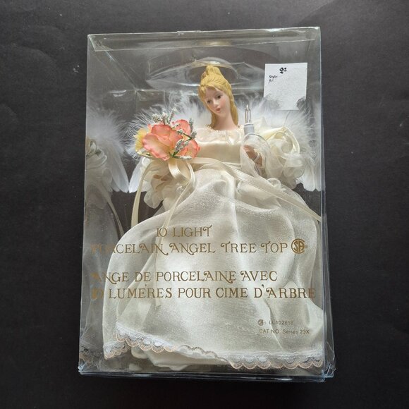 10 Light Porcelain Angel Tree Top - Picture 9 of 11